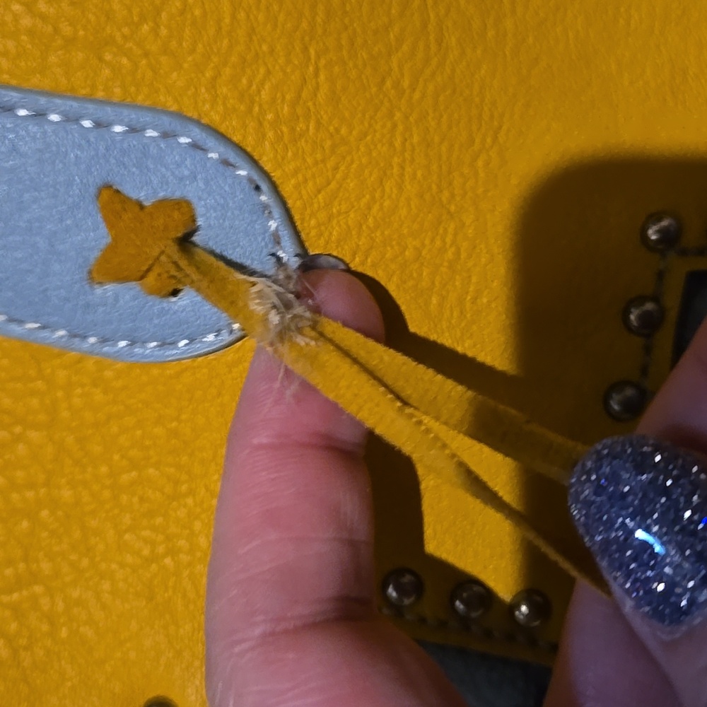 Yellow and Blue Studded Women's Bag, EUC - Picture 2 of 14